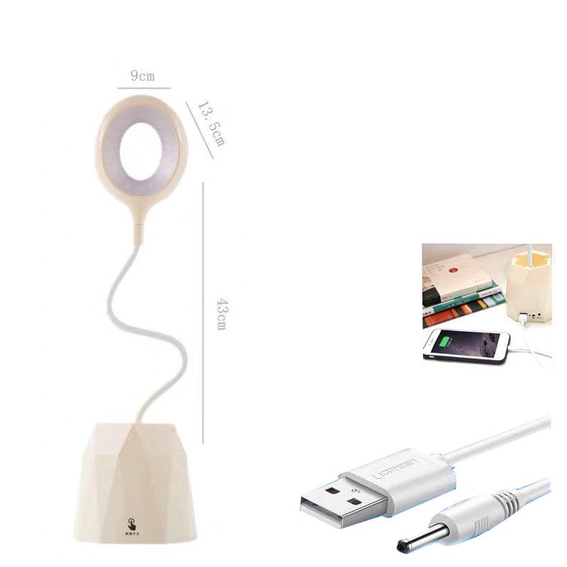USB Rechargeable LED Desk Lamp Touch Dimming Adjustment Table Lamp for Reading Study Bedside Bedroom