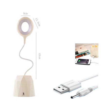 USB Rechargeable LED Desk Lamp Touch Dimming Adjustment Table Lamp for Reading Study Bedside Bedroom