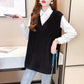 Knitted Vest Mid-length Thickened Loose V-neck Sweater Bottoming Shirt Coat
