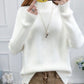 Half Turtleneck Pullover Sweater Korean Version Loose Thickened Solid Color Twist Knitted Bottoming Shirt for Women