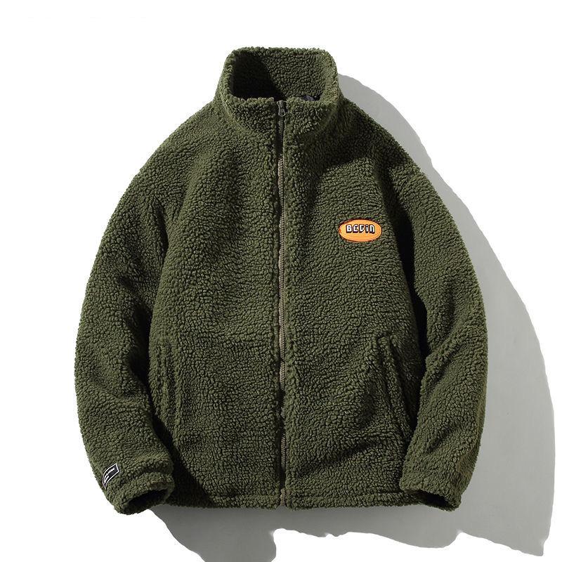 Winter Men's Padded Jacket Stand-up Collar Short Youth Lamb Wool Cotton Jacket Korean Version of The Trend Ins Style Cotton Jacket