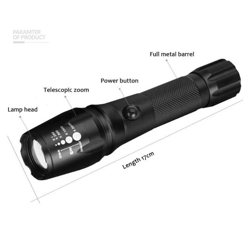 Powerful Waterproof LED Flashlight Portable LED Camping Lamp Torch Lights Self Defense Flashlight