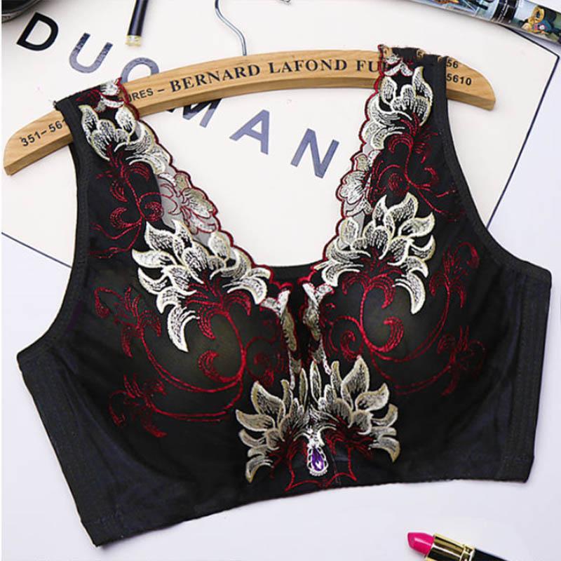 Ladies Beautiful Back No Steel Ring Large Size Bra Gather Thin Tube Top Full Cup Soft Comfortable Anti-sagging Anti-glare Bra