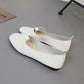 Women's Shoes Single Shoes Flat Shoes Women's Pearl Shoes Square Toe Shallow Mouth Flat Heel Shoes Soft Leather Slip-on Shoes