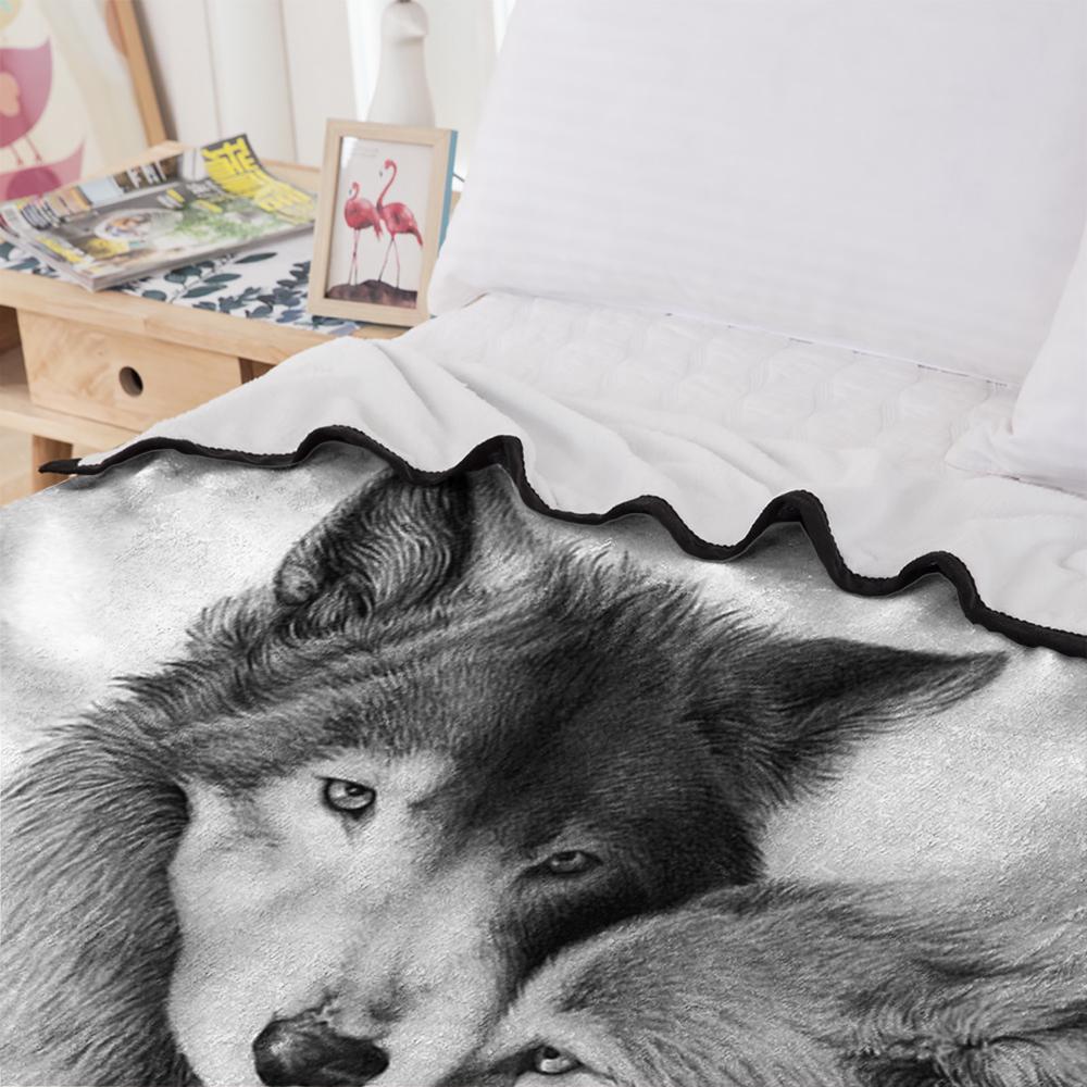 3D Couple Wolf  Animal Printed  Bedding  Blanket