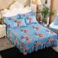 3pcs/set Korean Queen-size Bed Skirt Thick One-piece Bed Sheets Cute Princess Style Sheets