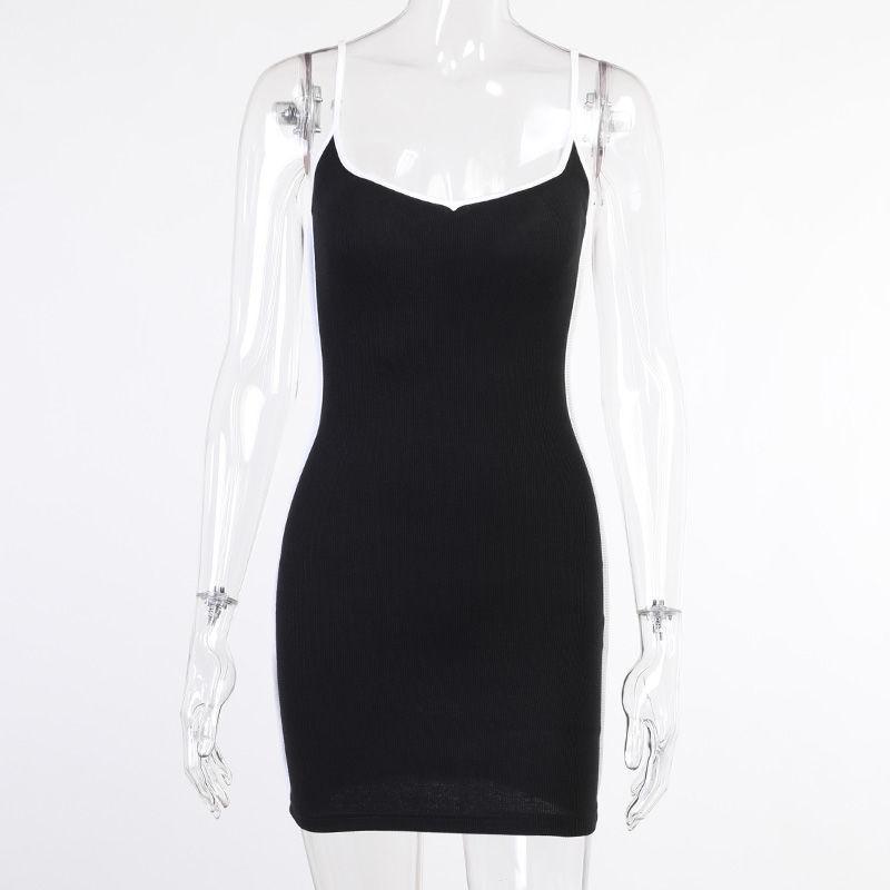 Black Suspender Dress Female Summer Sexy Bag Hip Skirt Sleeveless Tight-fitting Slim Casual Dress Female