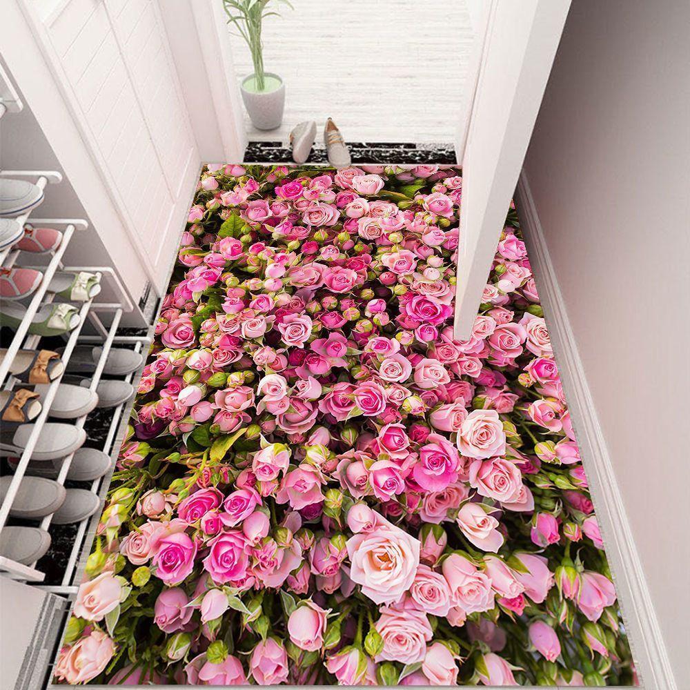 3D Foyer Floor Mat Door Mat Suede Floor Mat Door Floor Mat Kitchen Floor Mat Bedroom Bathroom Non-slip Absorbent Carpet