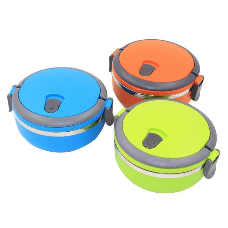 Thermal Insulated Lunch Box Picnic Storage Mess Tin Food Picnic Container Stainless Steel Single-layer