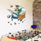[Wall sticker ]3d Broken Wall Aircraft Children 'S Wall Stickers For Kids Rooms Bedroom Wall Decals