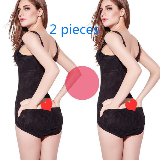 2PCS/set Postpartum Waist Bodysuit Tummy Control Waist Trainer Women Sexy Siamese Corset Postpartum