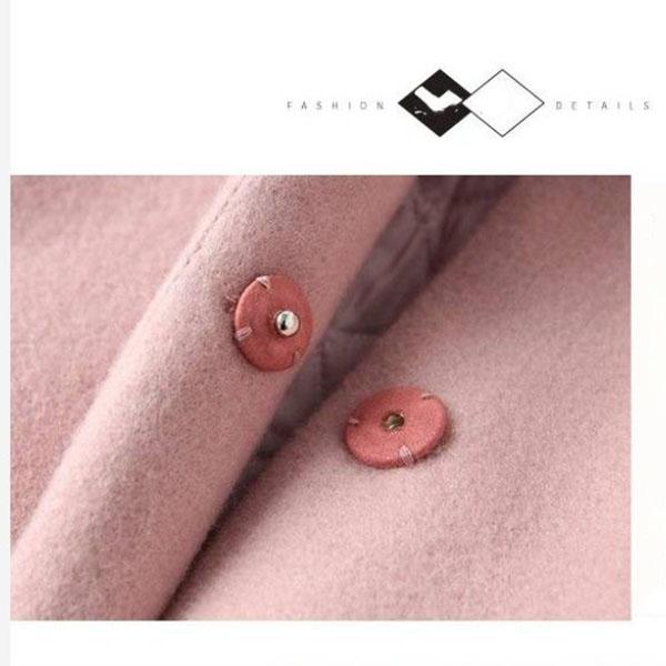 Women's Mid-length Woolen Coat with Waist and Woolen Collar Autumn and Winter Fashion Korean Small Thick Woolen Coat