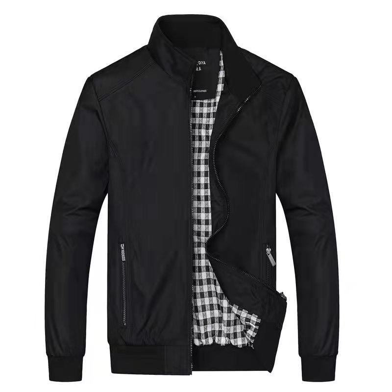 Men's Business Jacket Jacket Thin Section Autumn and Winter Cotton Plaid Bottom Jacket M-5X