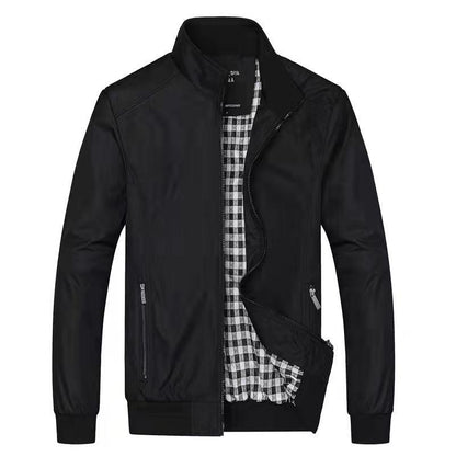 Men's Business Jacket Jacket Thin Section Autumn and Winter Cotton Plaid Bottom Jacket M-5X