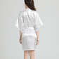 Spring and Autumn Sexy Bathrobe Nightgown Summer Simulation Silk Thin Silk Pajamas