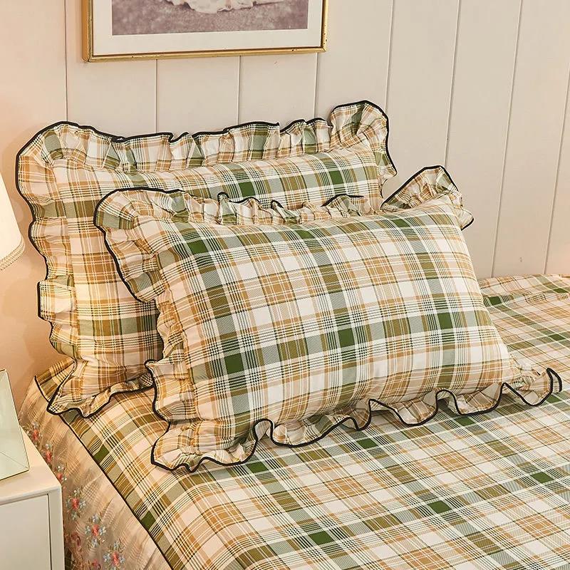 Princess Wind A Pair of Pillowcases Korean Version Cute Lace Pillow Core Cover Cotton Soft Bedding