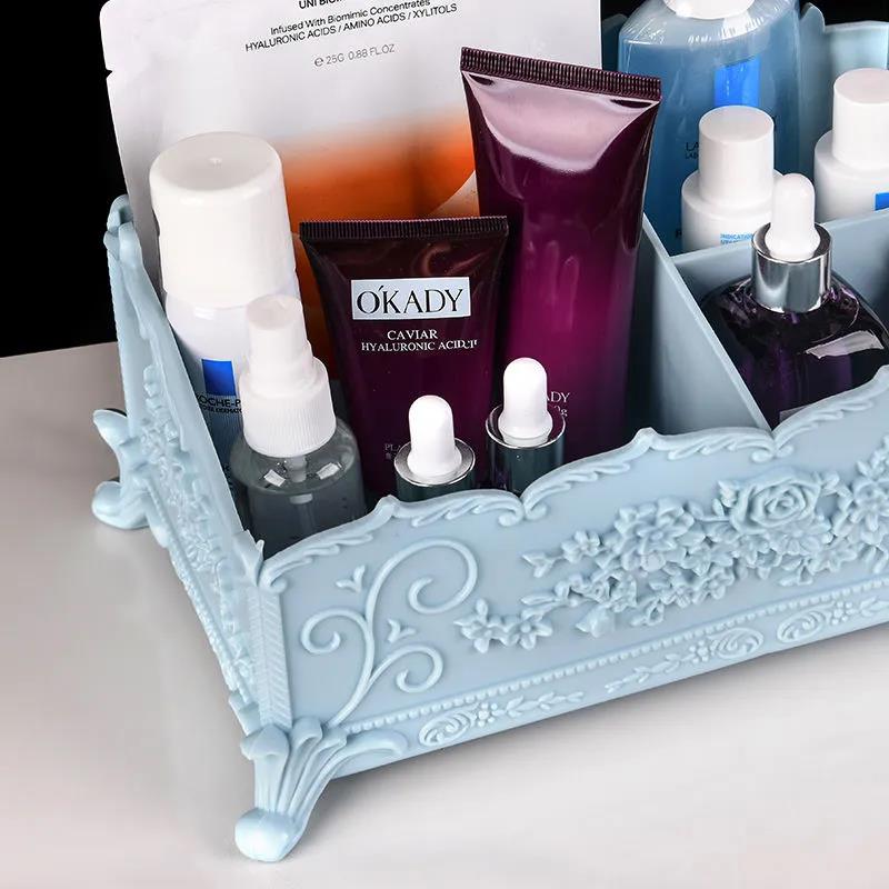 European-style Cosmetic Storage Box Creative Multi-functional Dormitory Home Desktop Storage Finishing Dressing Table Classification Box