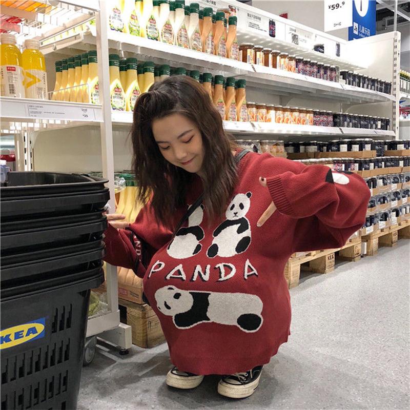 Autumn  Winter Cartoon Pullover Sweater Casual Fashion Long-sleeved Loose Sweater Girl Student Jacket