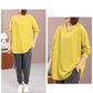 Spring and Autumn Cotton Loose Large Size Casual Solid Color Round Neck Bottoming Shirt Women's Long-sleeved T-shirt