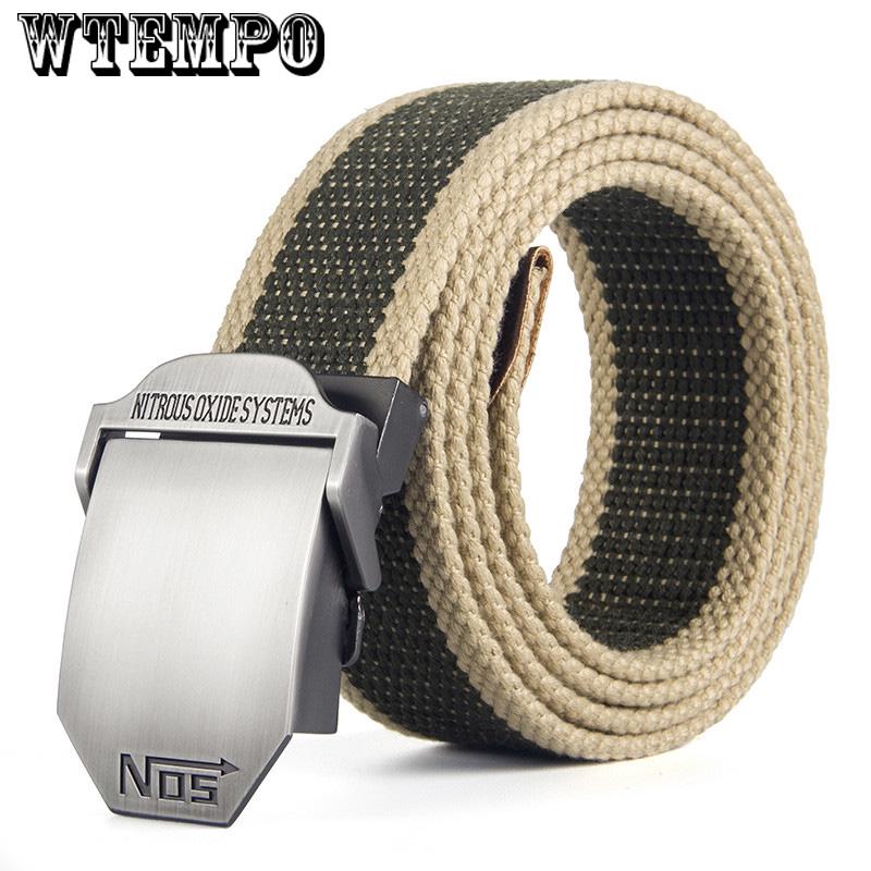 Striped Adult Men Knitted Men Casual Belts Canvas Belt Plus Size Strap Male Tactics Belt