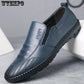 Men Shoes Casual Luxury Summer Loafers Genuine Leather Moccasins blue Breathable Shoes