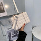Women Box Bag Handbags Clutch Purse Shoulder Crossbody Bags Button Closure Solid Color PU Leather Purses