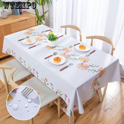 WTEMPO Plastic PVC Dustproof and Oilproof Tablecloth Table Coffee Table Cloth Printing