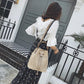 Handbag Women's Straw Woven Bucket Bag Summer Travel Beach Shoulder Messenger Bag
