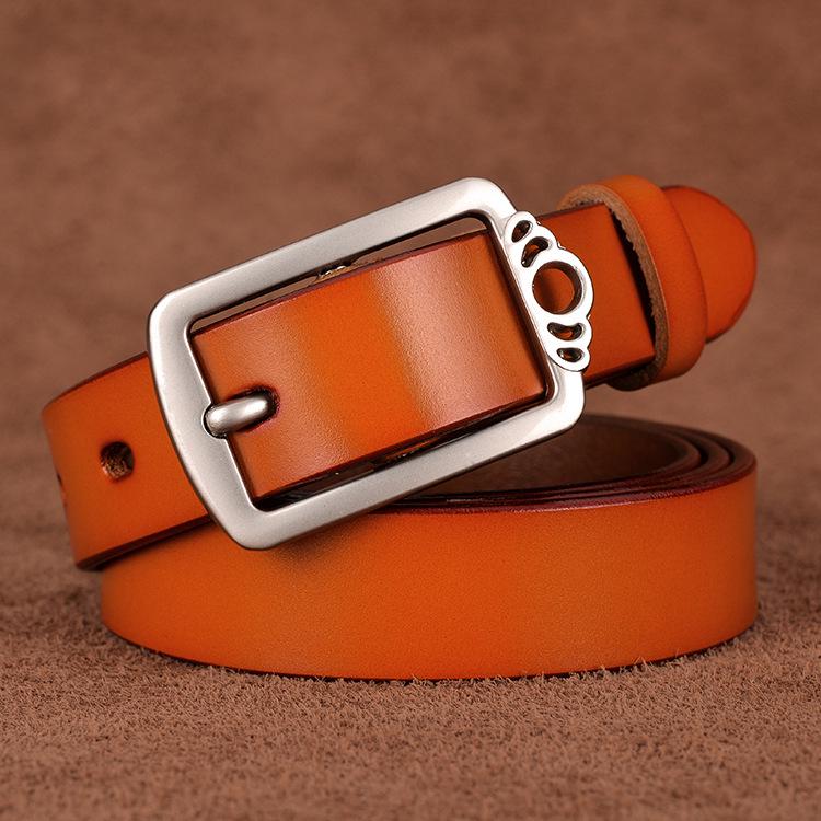 Belt Pin Buckle Ladies Leather Cow Leather Retro Versatile Belt Korean Decorative Fashion