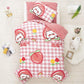 Children's Bed Set Autumn and Winter Double-sided Milk Velvet Three-piece Set Children's Nap Bedding Plus Velvet Thick Quilt Cover Pink Princess Style