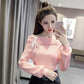 Autumn and Winter Lantern Sleeve Sweater Sexy One-neck Off-the-shoulder Top Knitted Fashionable Coat