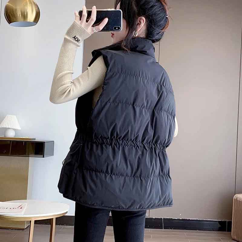 Cold-proof Vest Women's Down Cotton Short Autumn and Winter Outer Wear Waist Thick Coat