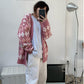 Autumn Winter Check Color Contrast V-neck Long  Sleeved Sweater Jacket Women Retro College Style Loose Knit Cardigan Outer Wear