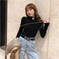 Women Warm Sweater Turtleneck Collar Female Solid Color Long Sleeve Slim Fit Pullover Sweater