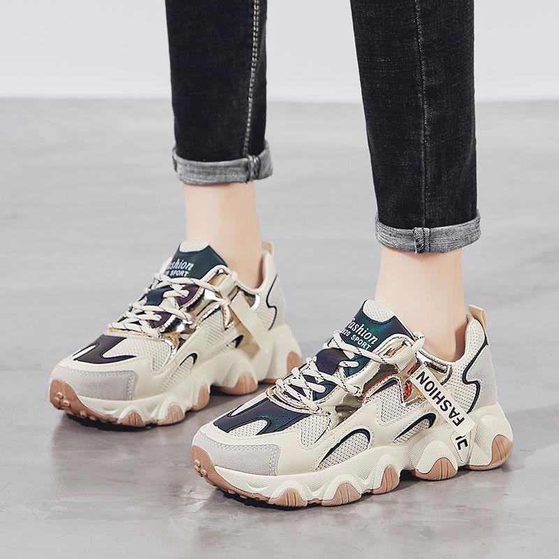 Daddy Shoes Female Ins Super Fire Sports Shoes Students Korean Version of Wild Harajuku Style Women's Shoes Summer Breathable Shoes