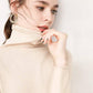 Pofulove Women Turtleneck Pullover Sweater warm loose soft Jumper Winter lady Knitted sweater pink