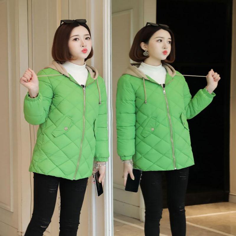 Winter Down Jacket Women's Korean Fashion Cotton Jacket Mid-length Hooded Thick Plus Size Down Jacket