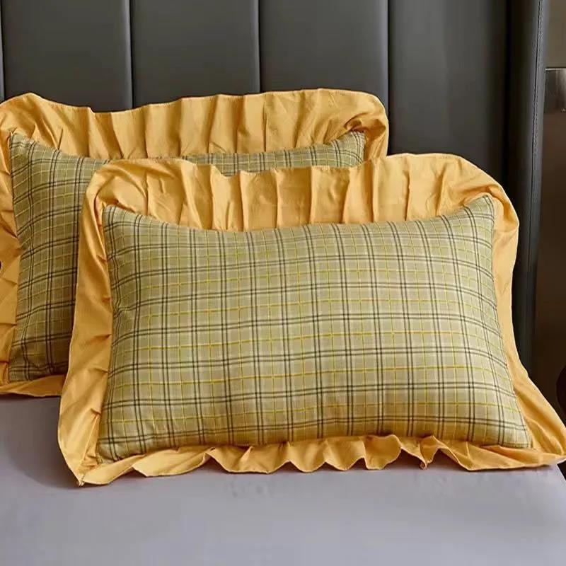 Cotton Bedding Lace Pillowcases A Pair of Large Thick Pillowcases Zipper Pillowcases