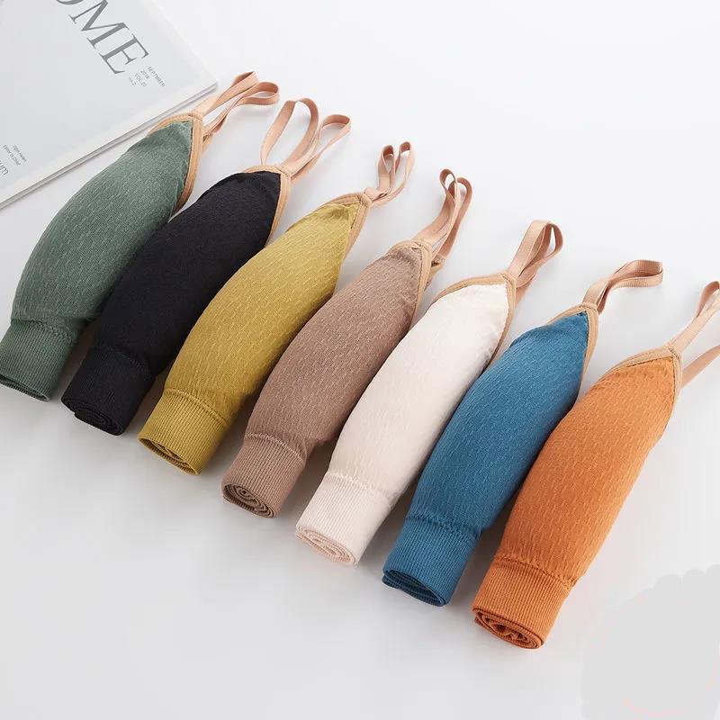 Korean Version Simple Solid Color Breathable Girl Short Beautiful Back Backing Suspender Wrap Bra Vest Bra