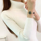 Women Black Warm Turtleneck Pullover Sweater Skinny Thick Pure Knitted Bottoming Shirt Coat