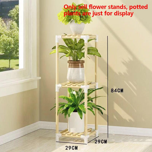 Solid Wood Flower Stand DIY Splicing Shelf Potted Flower Display Rack Now Style Furniture for Family