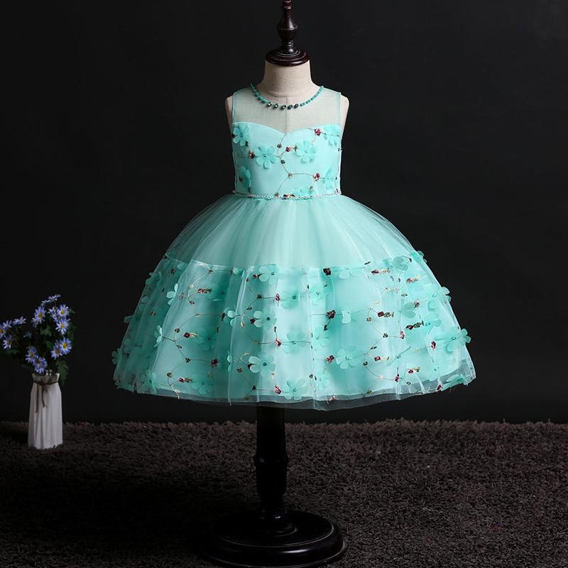 Summer Girls Dress Petal Embroidery Children's Photo Photography Clothing In The Big Children's Tutu Skirt Net Gauze Skirt
