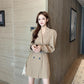 Spring and Summer New Suit Dresses Waist Slim and Long-sleeved Ladies Design Temperament French Short Skirt Ladies A-line Skirt