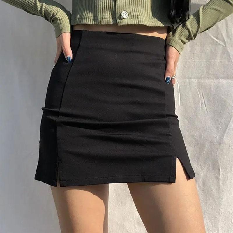 Mini Skirt Girls Casual A-line Skirts Women Summer High Waist Club Skirt Ladies Slim Black Skirts Streetwear