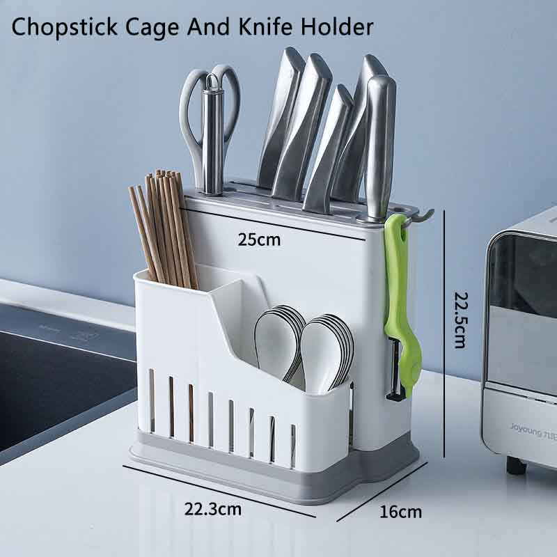Kitchen Rack Countertop Knife Rack Supplies Storage Family Chopsticks Cage Knife One