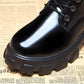 Women's Boots British Style Autumn and Winter Plush Platform Women's Boots All-match Thick-soled Patent Leather Handsome Short Boots