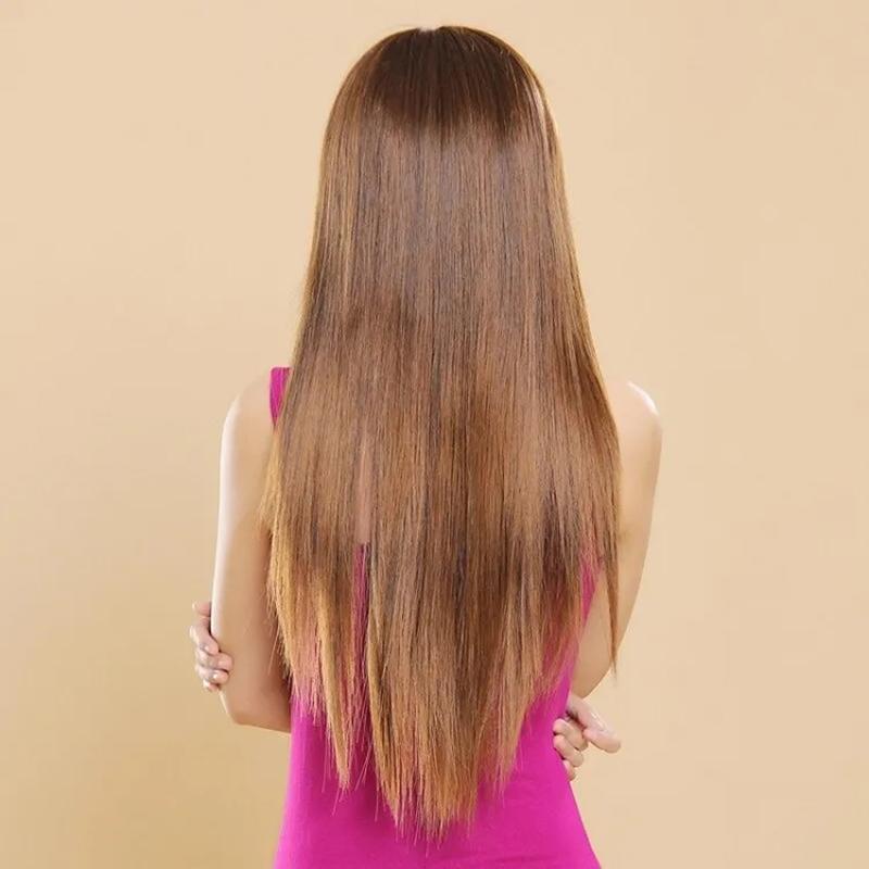 Synthetic Hair Fiber Heat-Resistant Straight Hair With Ponytail Fake Hair Chip-in Hair Extensions Pony Tail Wig