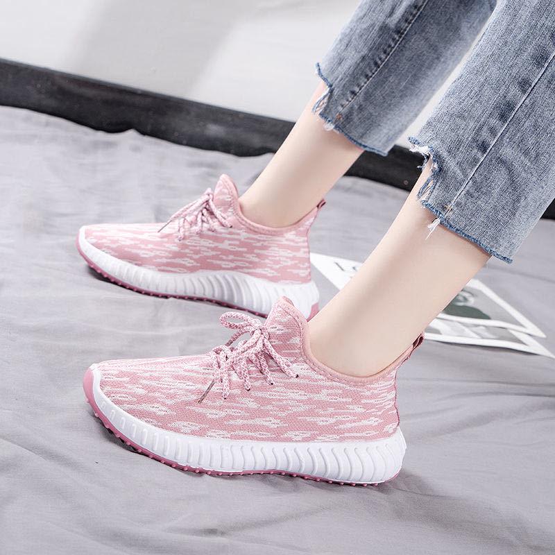 Spring Women's Shoes Korean Style Breathable Shoes Running Casual Fly-knit Old Shoes