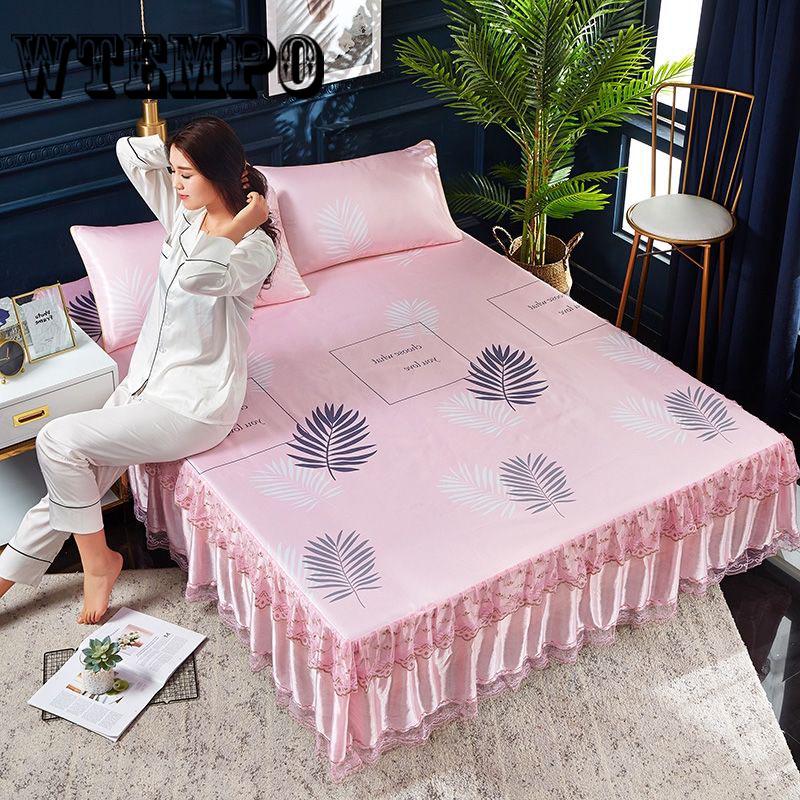 Brand 3 Pcs Set Summer Bed Mat Ice Silk Bed Sheet Pillowcase Set Cool Home Textile