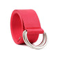 Canvas Nylon Webbing Women's Belt Korean Fashion Double Ring Buckle Ladies Canvas Long Belt